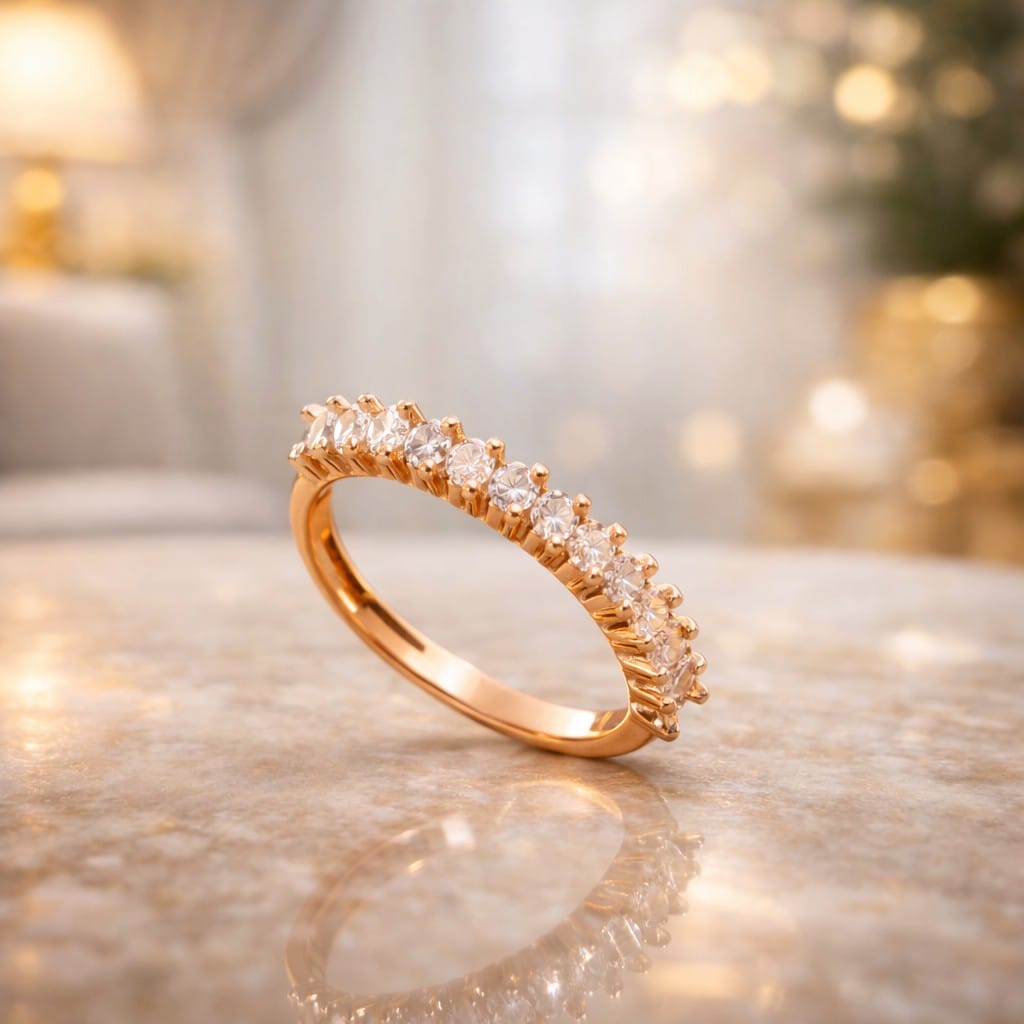 Gold Plated Crystal Hoop Ring
