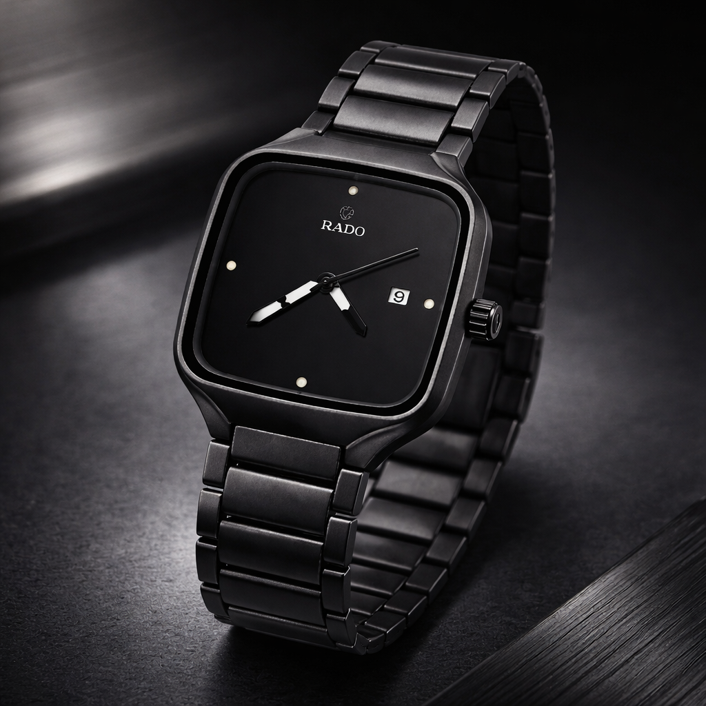 Rado Automatic All Black Square Watch – Luxury Edition