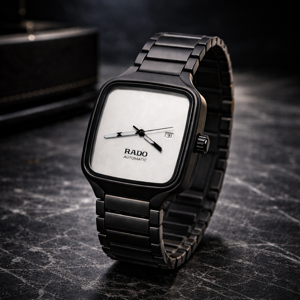 Rado Automatic Black Square Dial Luxury Watch for Men