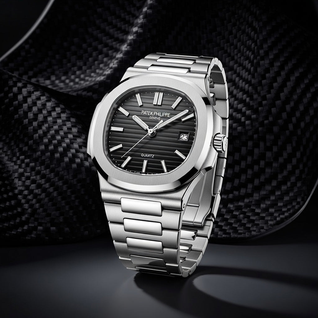 Premium Stainless Steel Black Dial Men's Watch