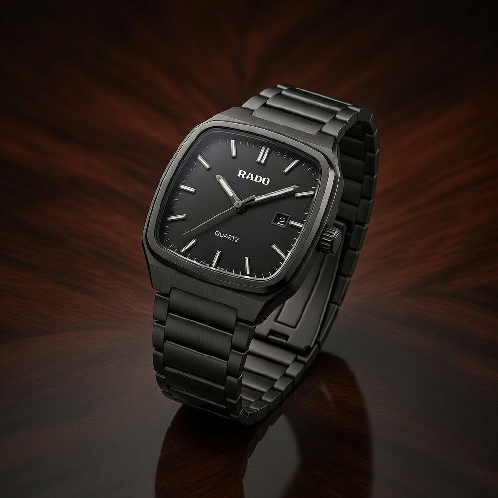 Rado Quartz All Black Square Watch – Premium Edition