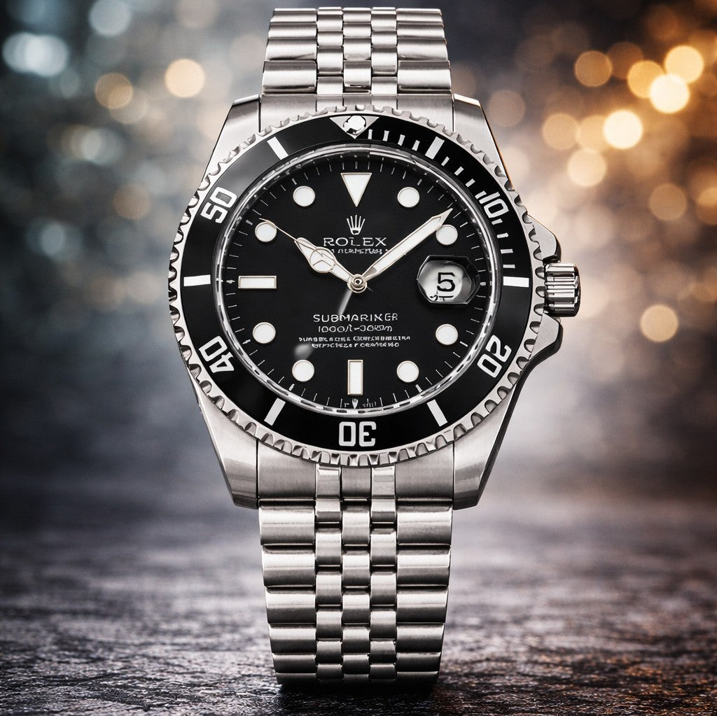 Luxury Automatic Black Diver Watch – Stainless Steel Edition