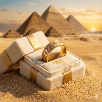 Gold Plated Arabic Calligraphy Band – Elegant Islamic Script Statement Ring