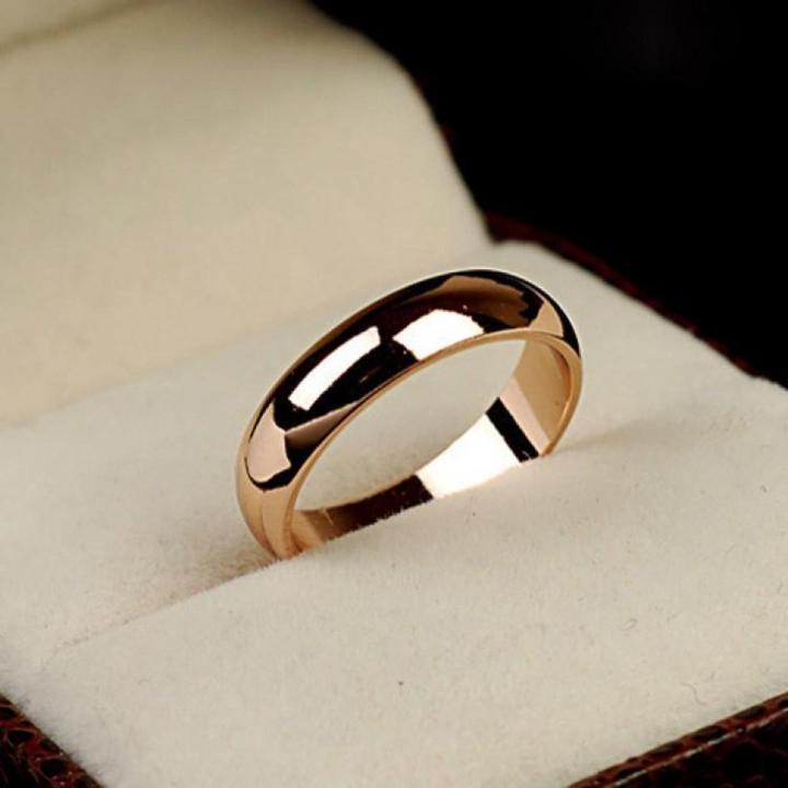 Classic Gold Plated Dome Band – Minimalist Unisex Polished Ring