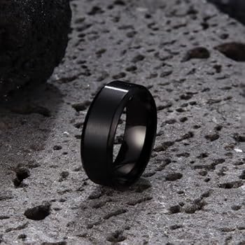 Elite Matte Black Brushed Band – Minimalist Ring for Men