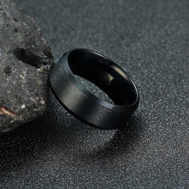 Elite Matte Black Brushed Band – Minimalist Ring for Men