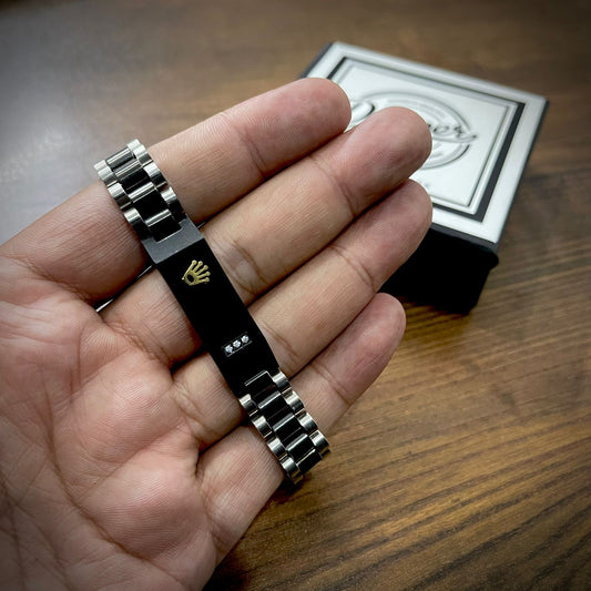 Onyx Edge Faceted H-Link Bracelet – Modern Stealth Black Men’s Statement Chain