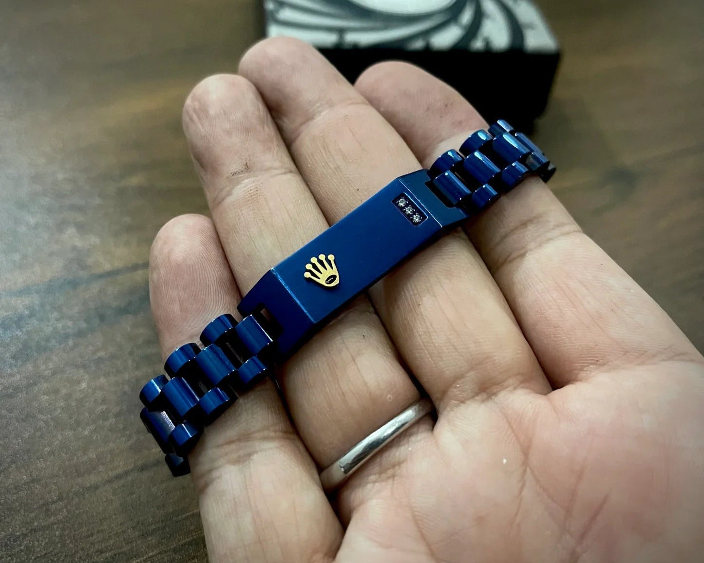 Midnight Blue Jubilee Link Bracelet – Rolex-Inspired Luxury Men’s Statement Chain