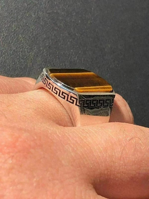 Golden Tiger Eye Luxury Men's Signet Ring