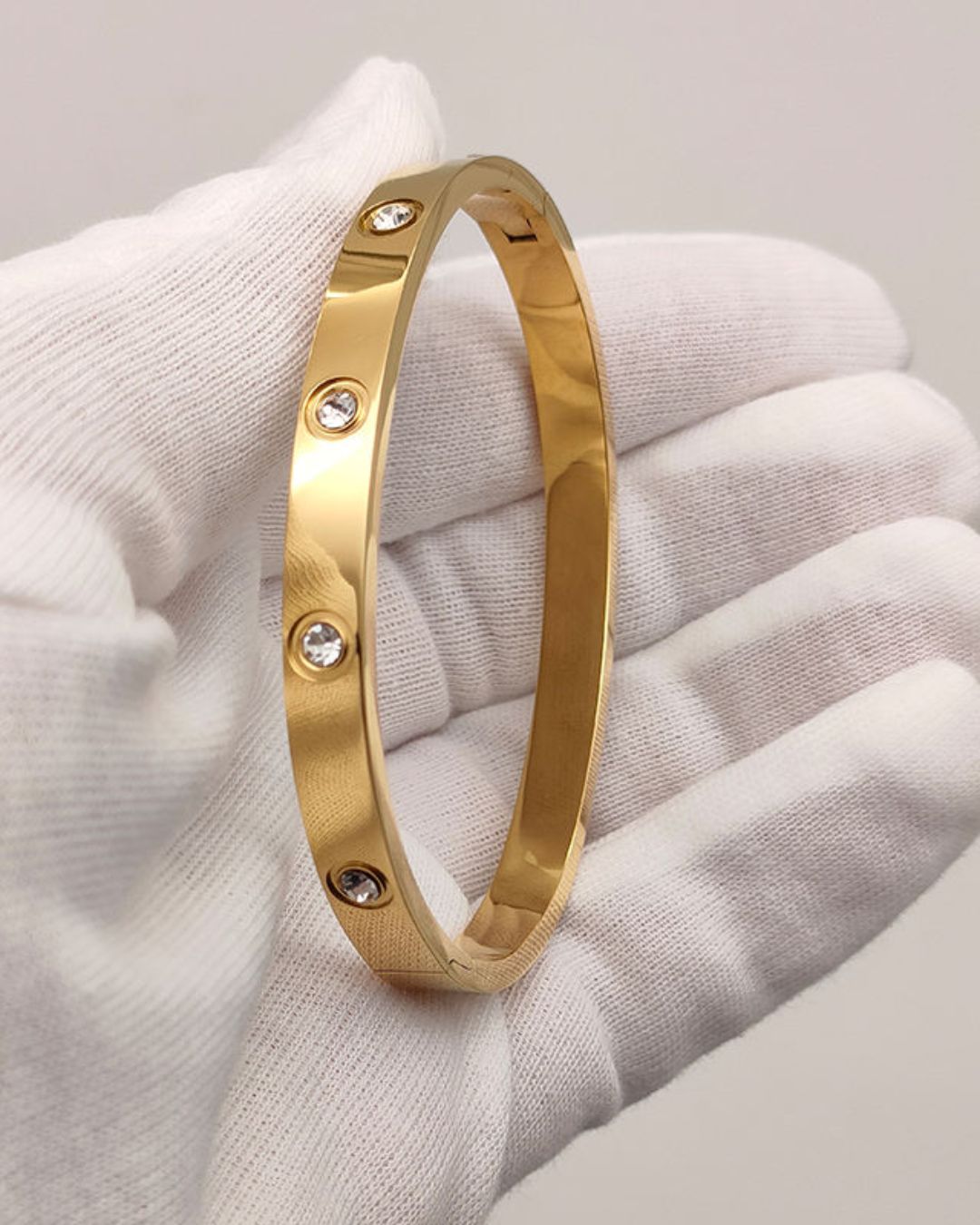 Gold Screw Love Bangle Bracelet