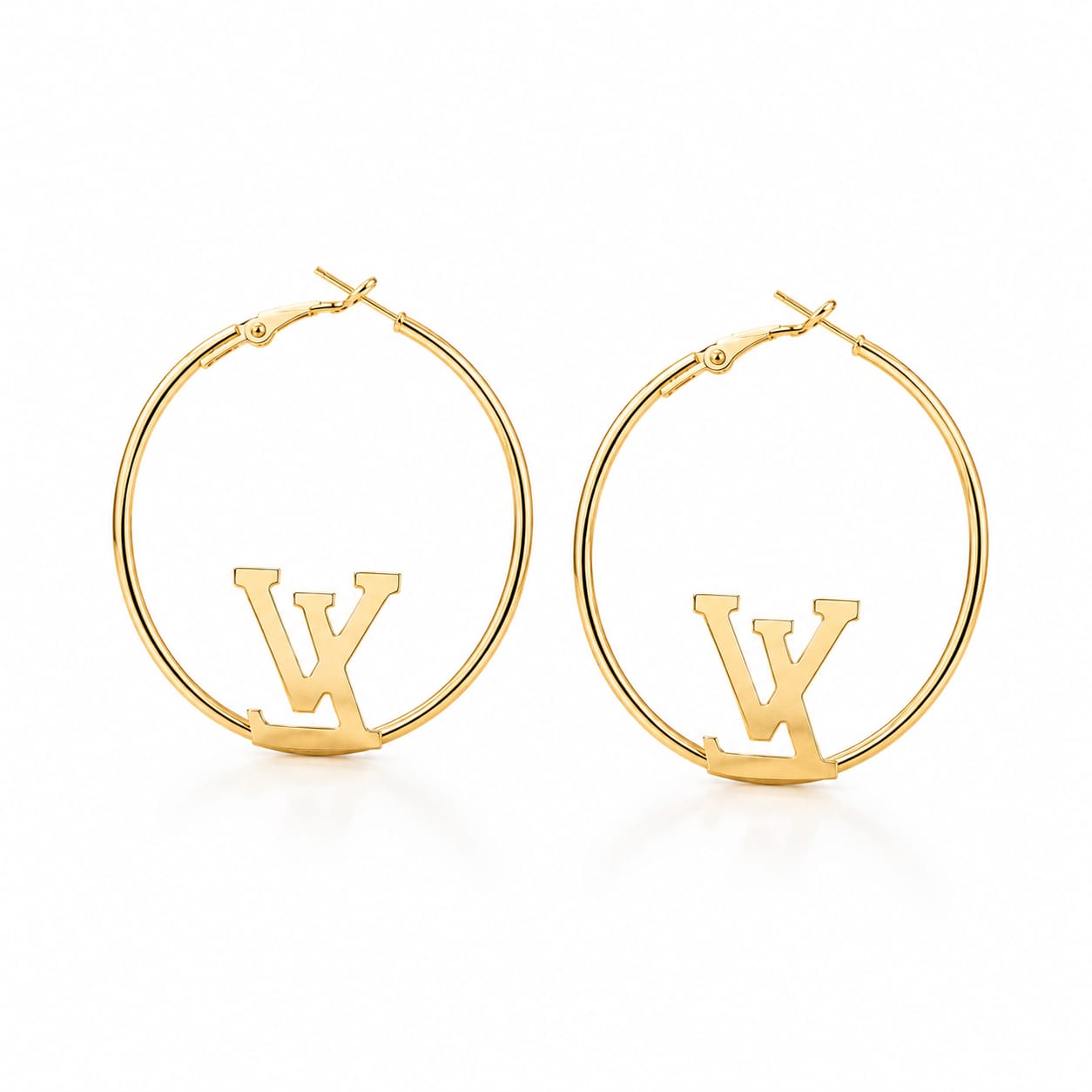 Luxury LV Style Gold Hoop Earrings