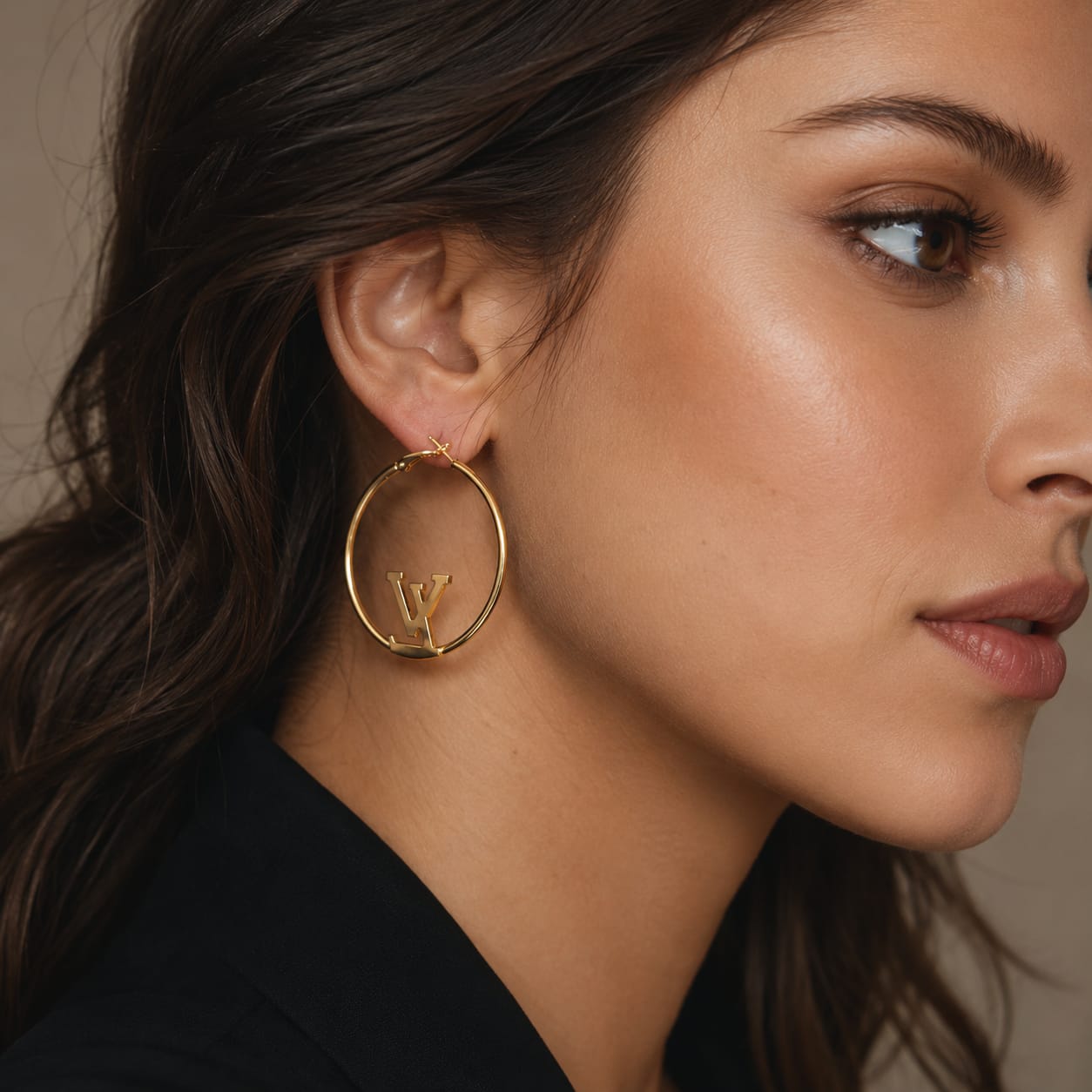 Luxury LV Style Gold Hoop Earrings