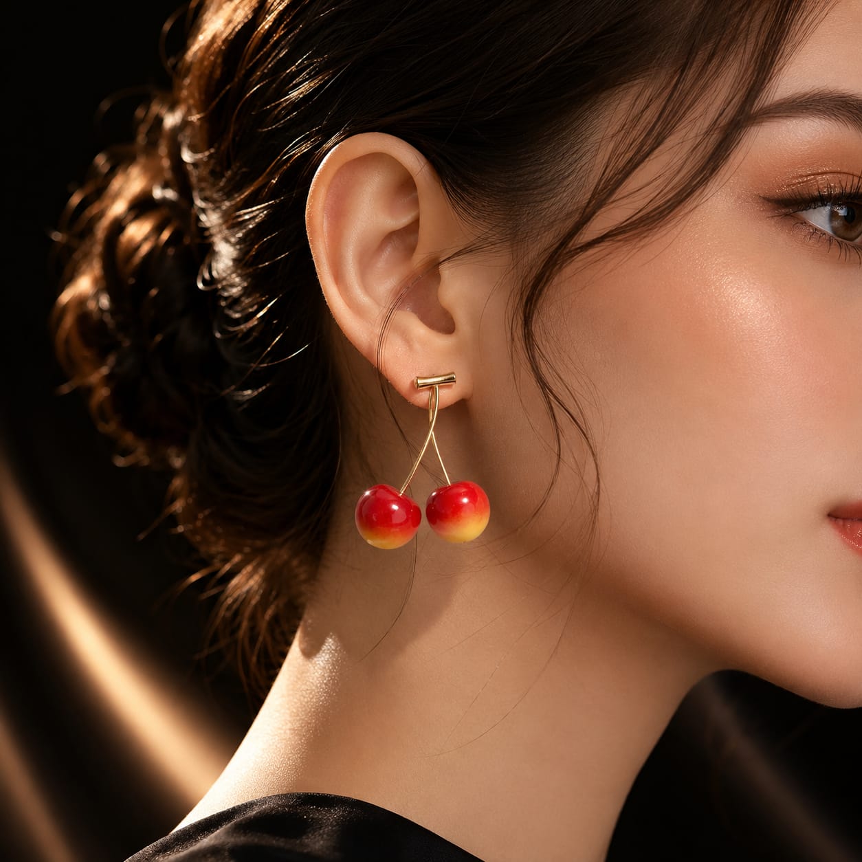 Cherry Glow Drop Earrings
