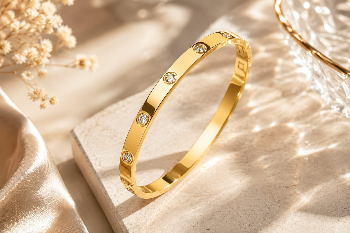 Gold Screw Love Bangle Bracelet
