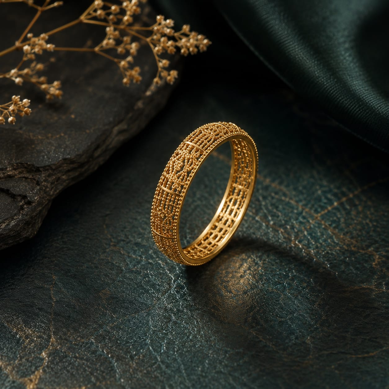 Royal Filigree Gold Band Ring
