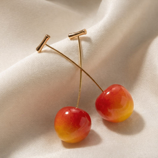 Cherry Glow Drop Earrings