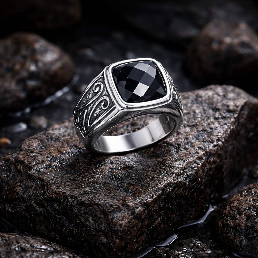 Royal Onyx Signet Ring – Premium Silver Statement