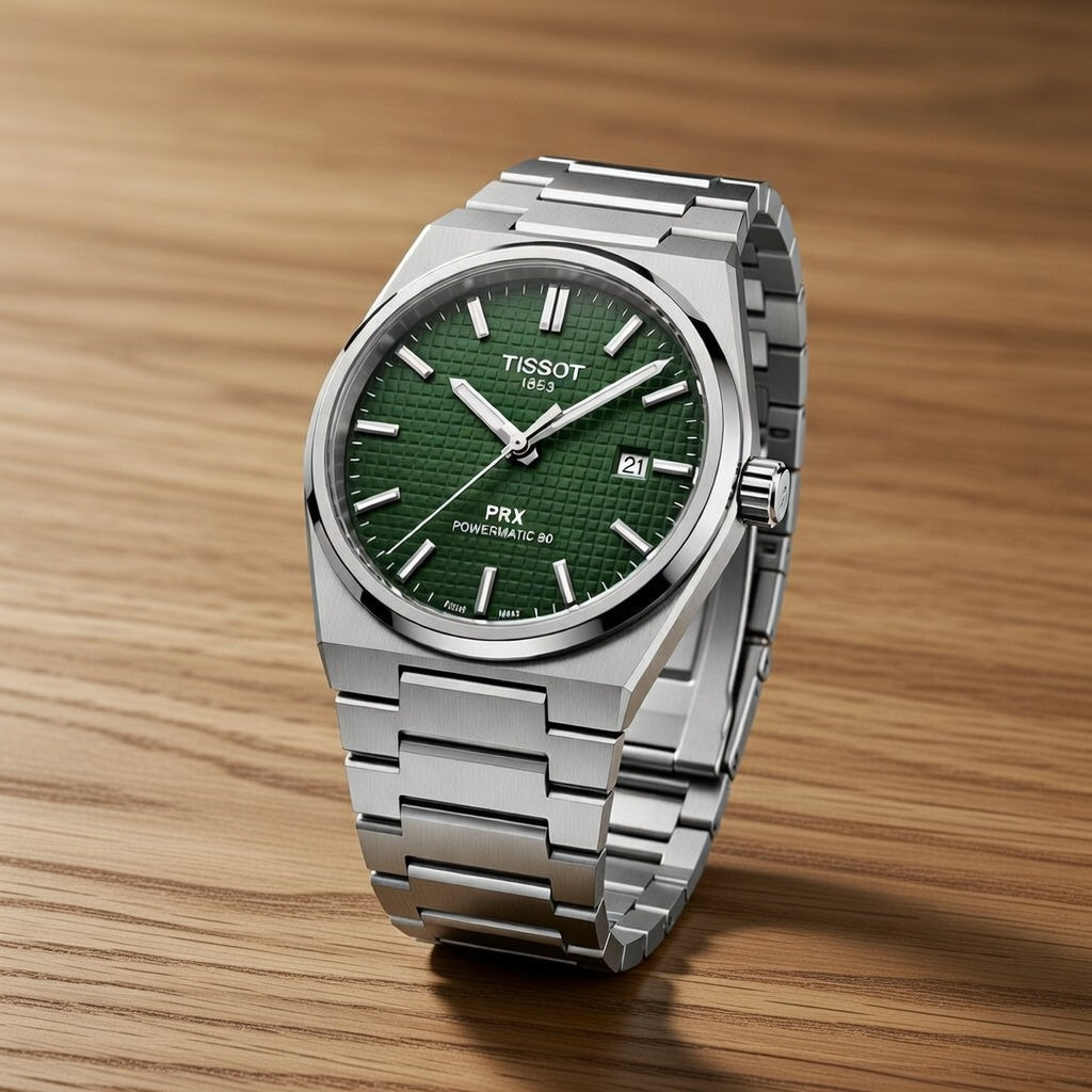 Luxury Green Textured Dial Stainless Steel Watch – Automatic Style Design
