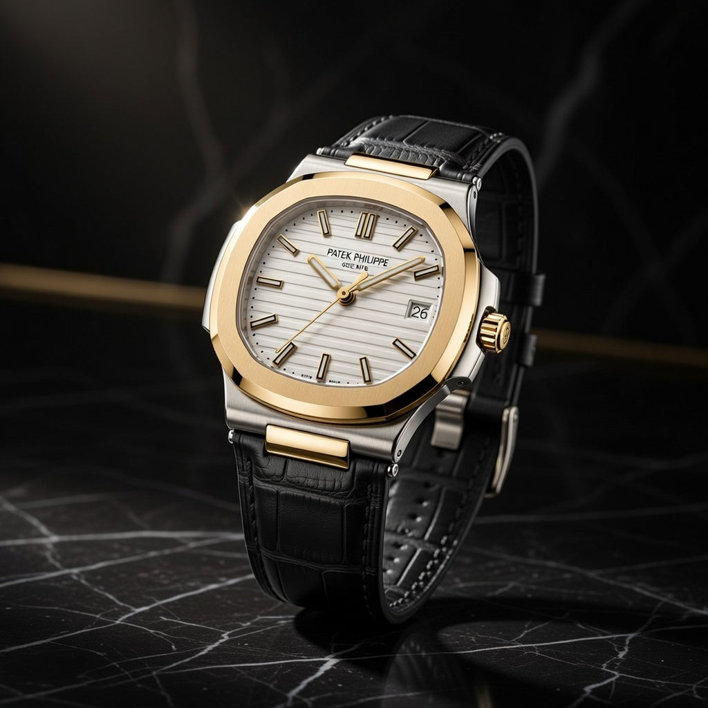 Patek Philippe Luxury Square Watch – Cream Dial & Leather Strap