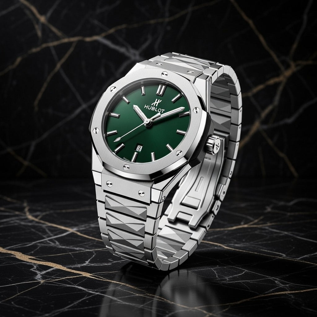 Luxury Green Chronograph Stainless Steel Watch – Premium Sports Design