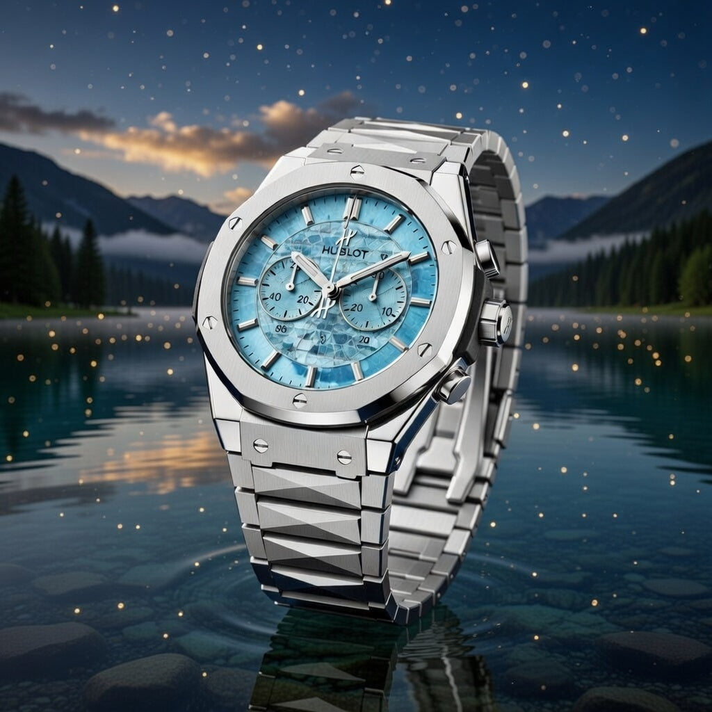 Luxury Ice Blue Chronograph Stainless Steel Watch – Premium Sports Design