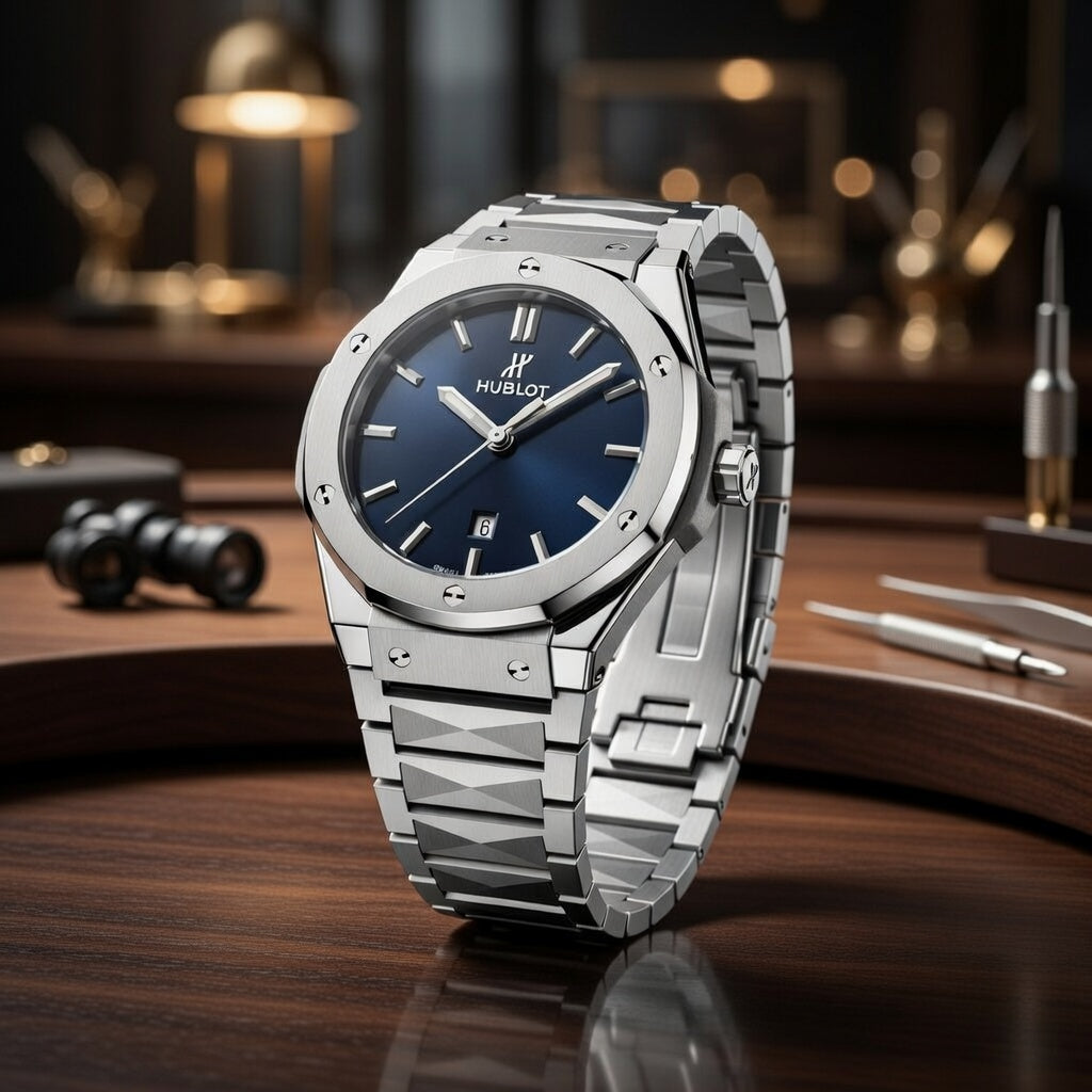 Luxury Blue Dial Stainless Steel Watch – Minimalist Premium Design