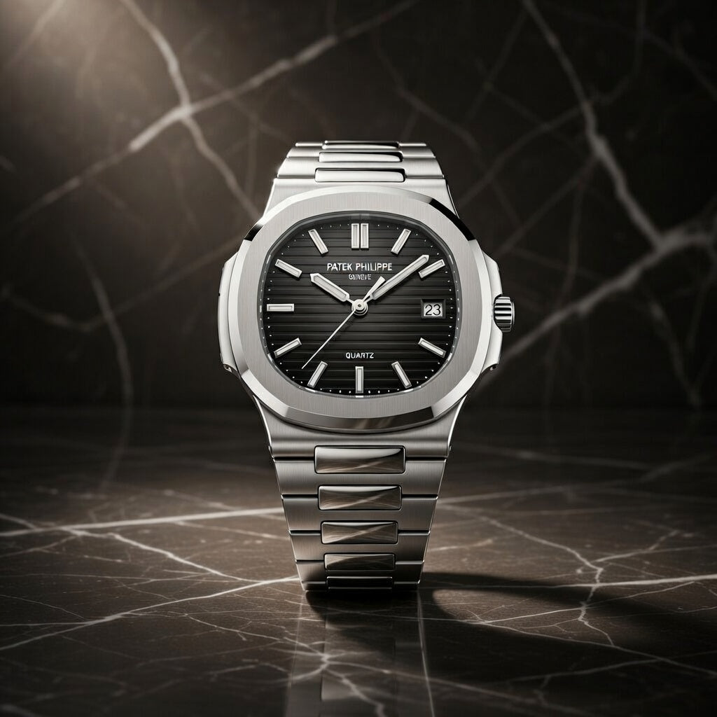 Premium Stainless Steel Black Dial Men's Watch
