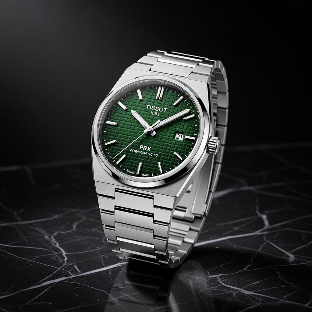 Luxury Green Textured Dial Stainless Steel Watch – Automatic Style Design