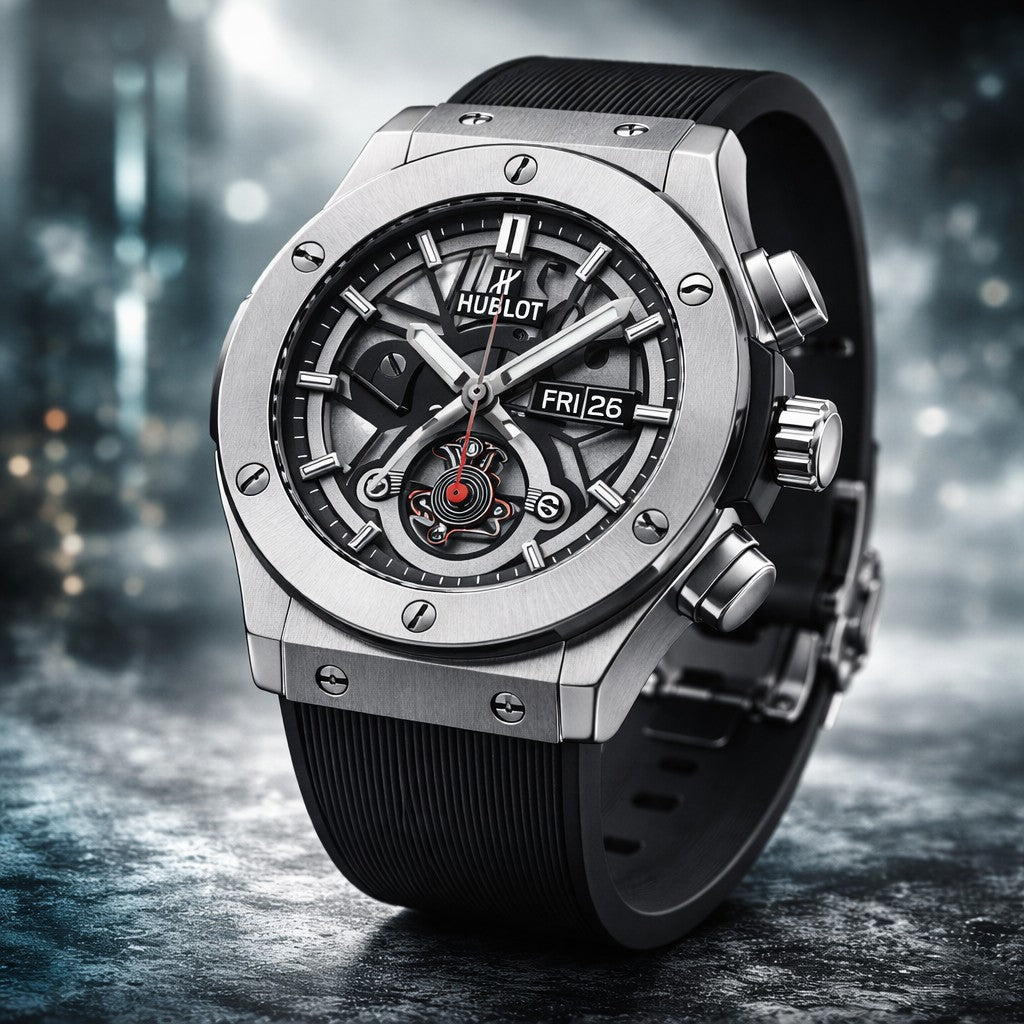 Premium Skeleton Men’s Watch with Day-Date – Luxury Sports Design