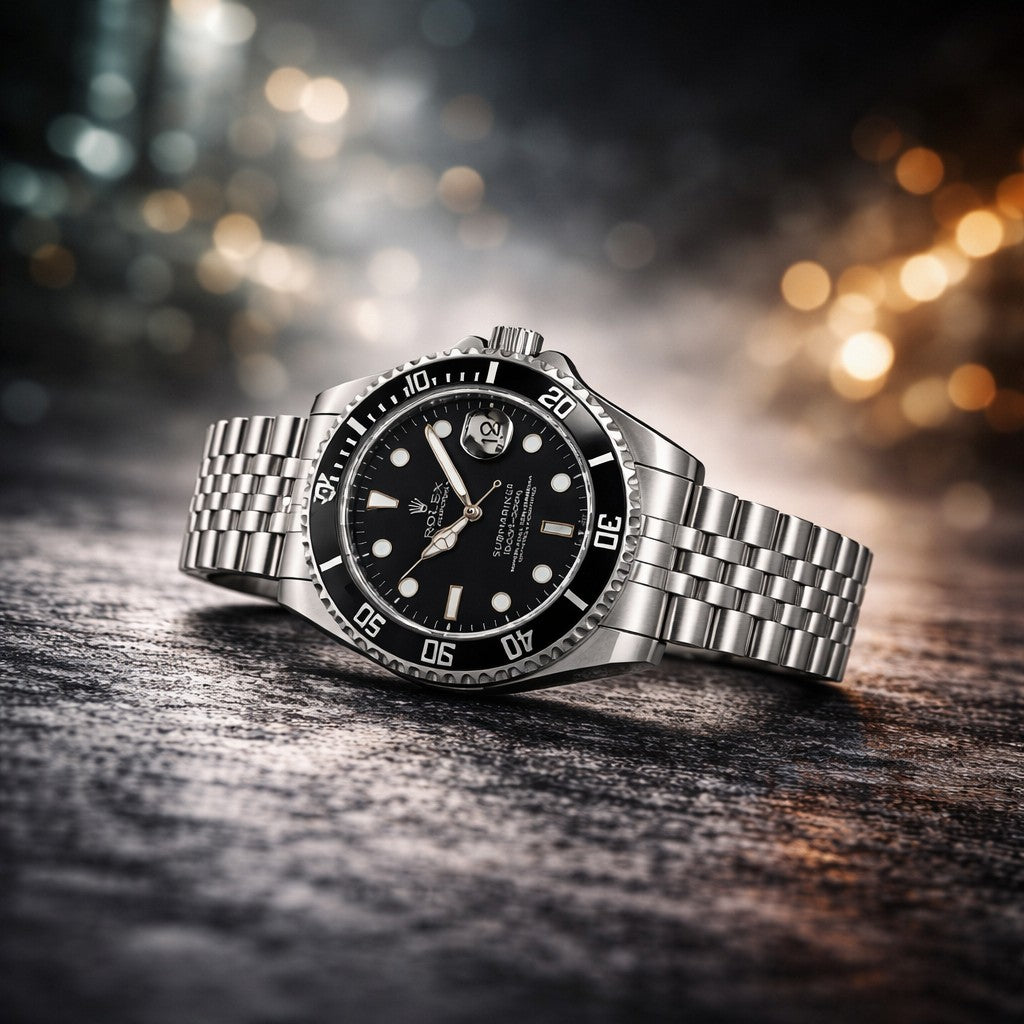 Luxury Automatic Black Diver Watch – Stainless Steel Edition