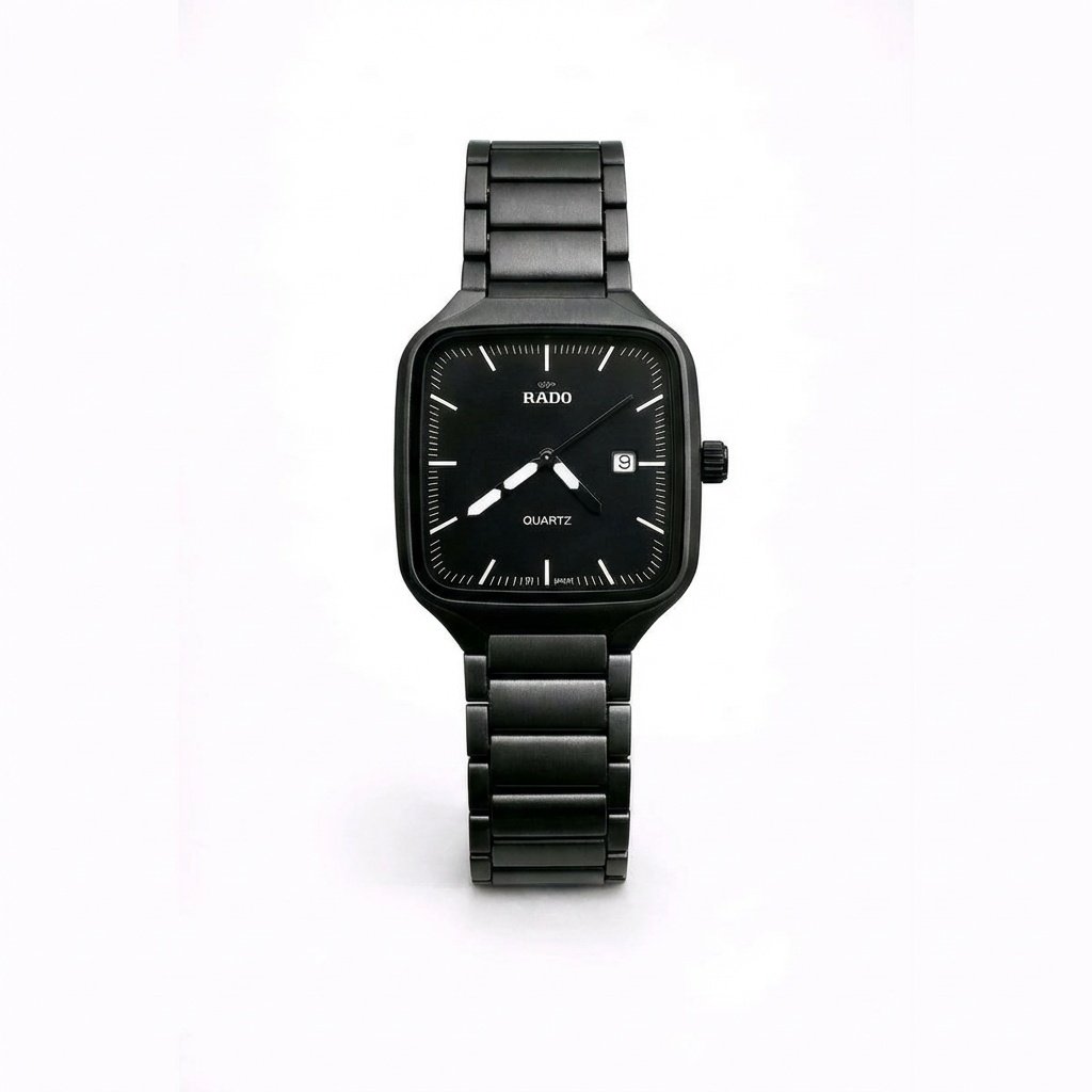 Rado Quartz All Black Square Watch – Premium Edition