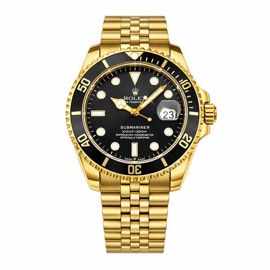 Luxury Gold Automatic Dive Watch – Black Dial with Date Window