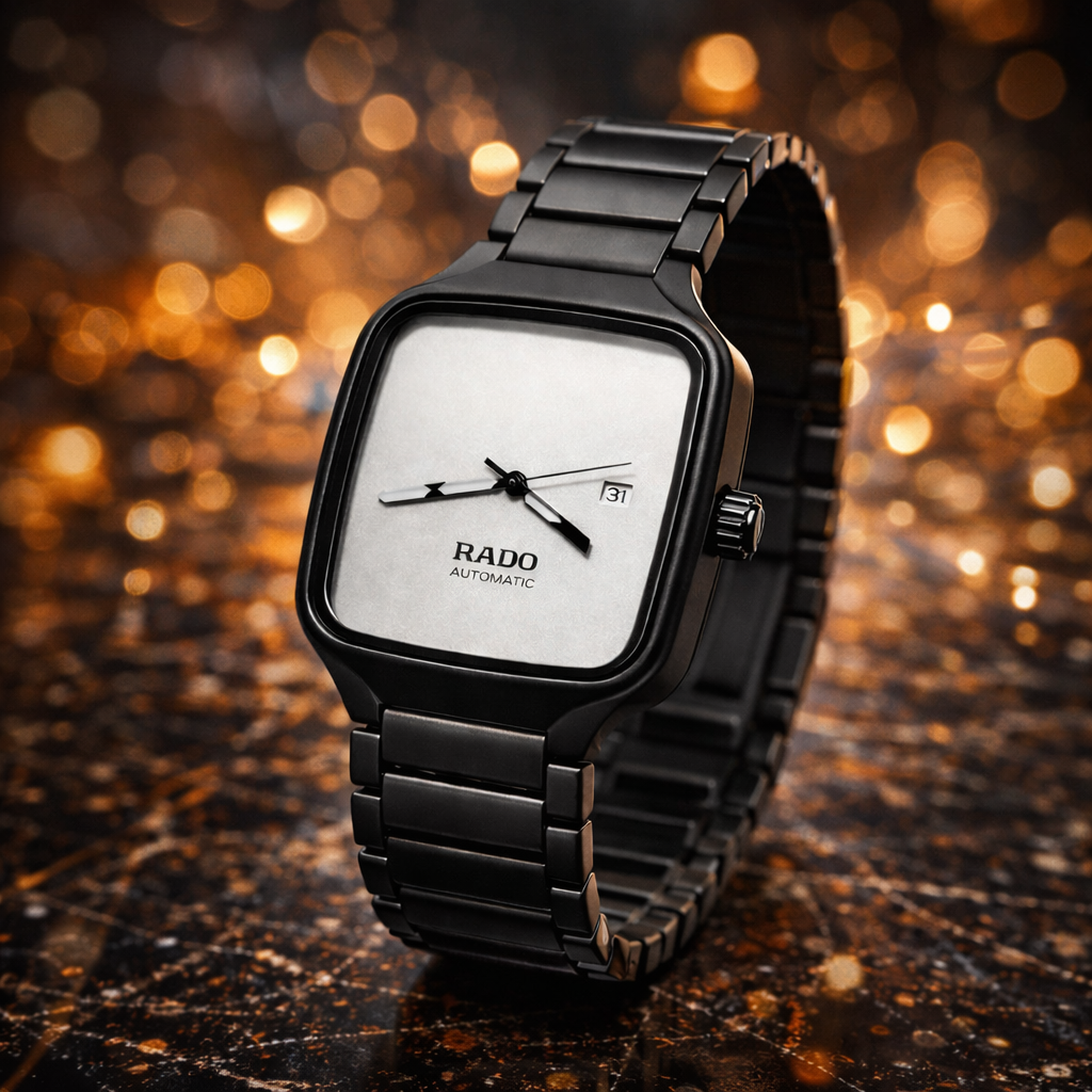 Rado Automatic Black Square Dial Luxury Watch for Men