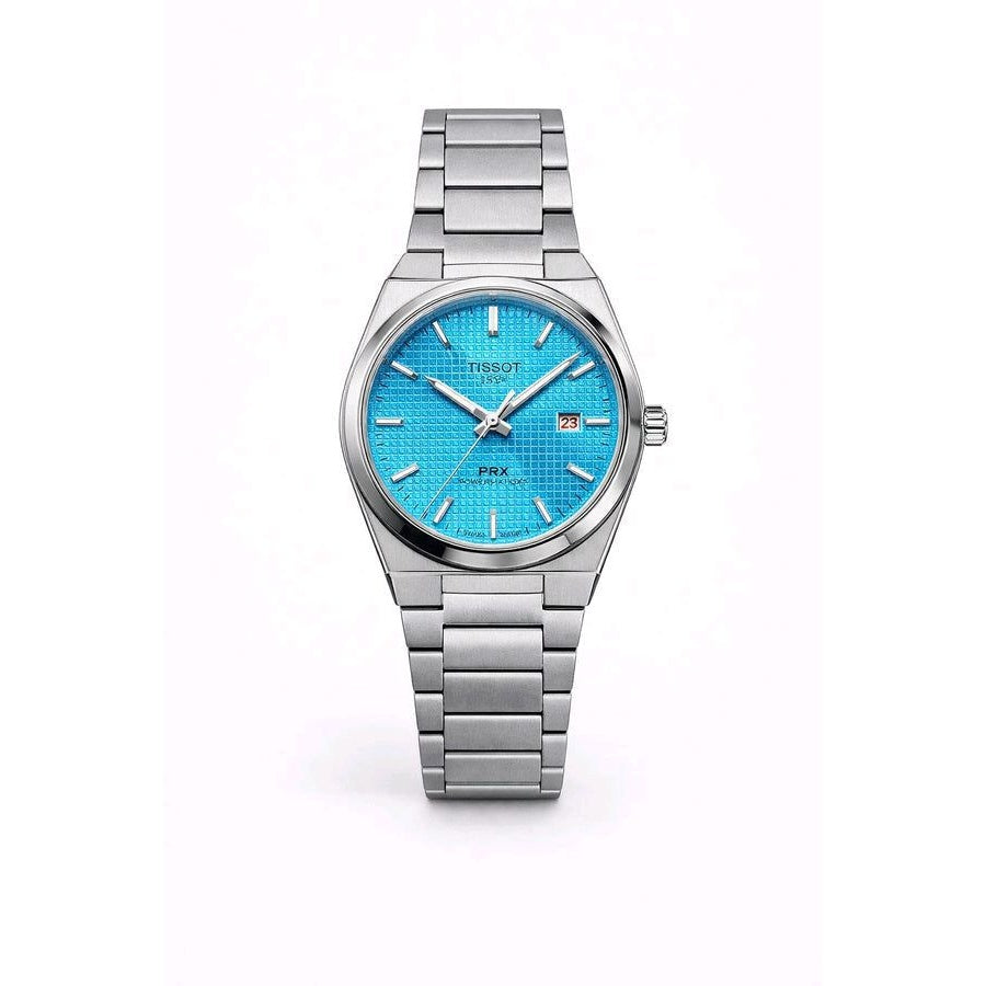 Luxury Ice Blue Textured Dial Stainless Steel Watch – Modern Automatic Style