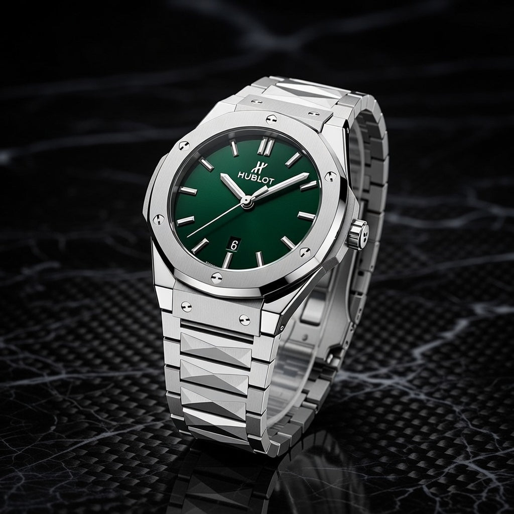 Luxury Green Chronograph Stainless Steel Watch – Premium Sports Design