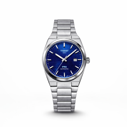 Luxury Blue Textured Dial Stainless Steel Watch – Automatic Style Edition